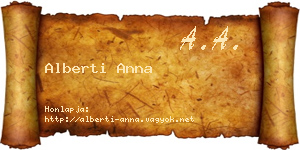 Alberti Anna névjegykártya