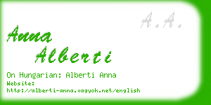 anna alberti business card